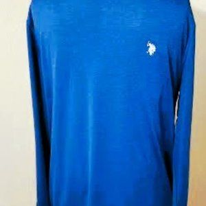 NWT U S POLO ASSOCIATION BLUE LONG SLEEVE FEEL DRY SPF 50 SPORT PULLOVER
